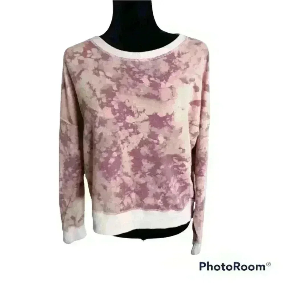 BCBGeneration Womens Pink and Purple Tye Dye Sweatshirt L